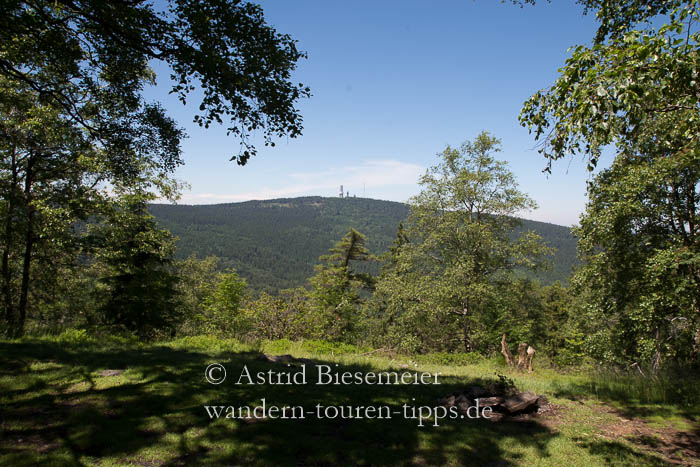 Blick vom Altkönig auf den höchsten Taunusgipfel: den Großen Feldberg.